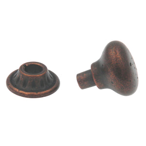 Amerock Ambrosia Rustic Bronze Round Cabinet Pull Knob with Backplate BP4485RBZ