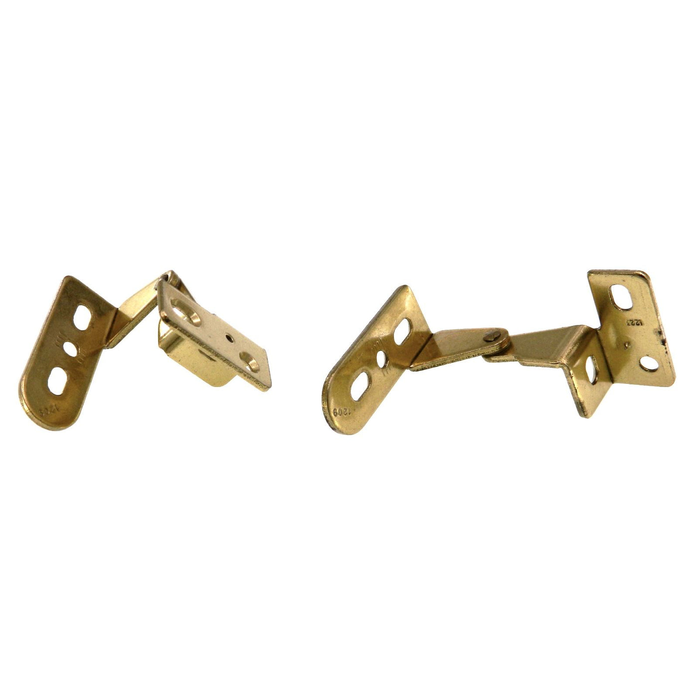 Left And Right Knife-Pivot Pin Overlay Cabinet Hinges Bright Brass BP5