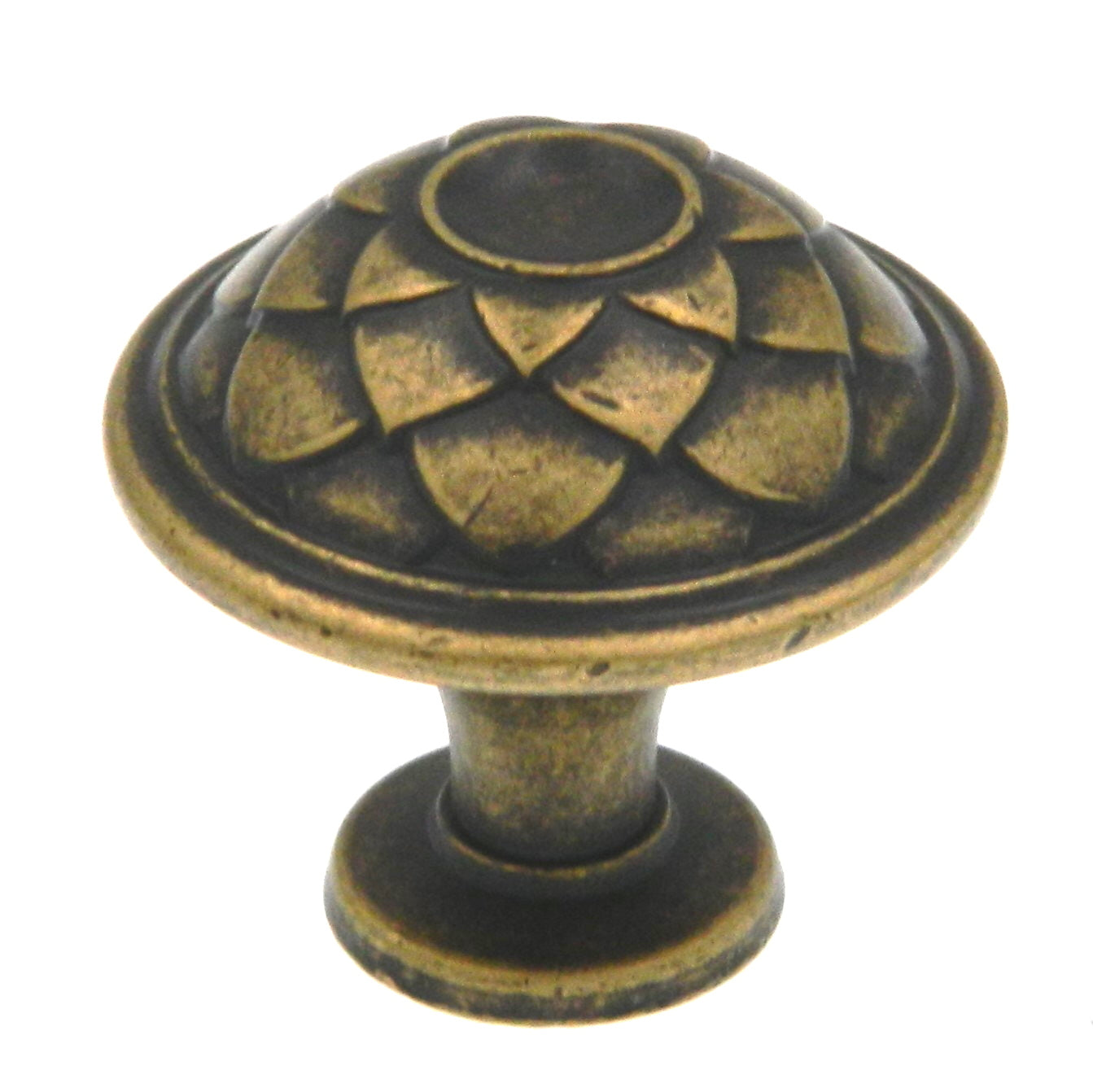 Amerock Padma Distressed Brass 1 3/8" Round Cabinet Pull Knob BP53027DBS