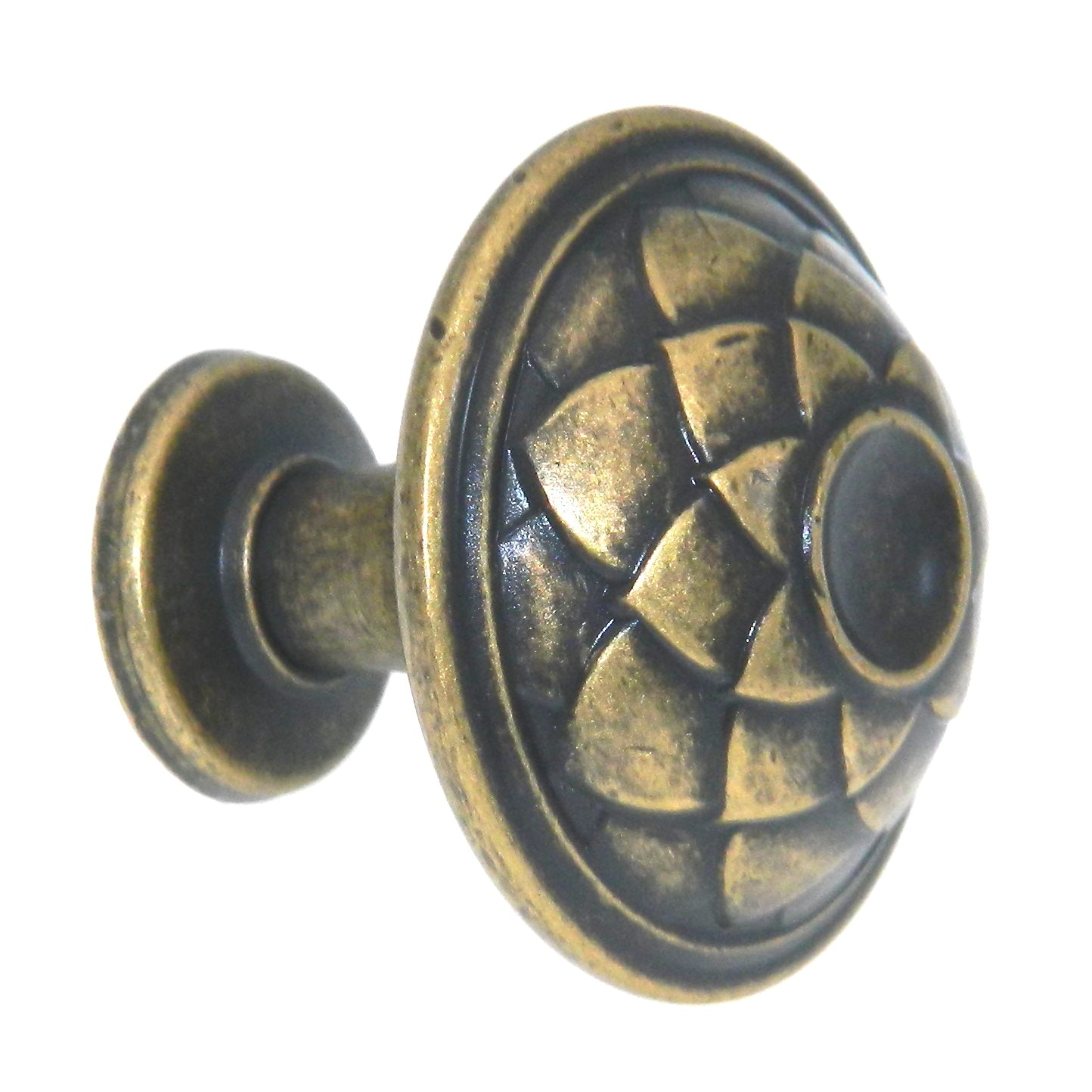 Amerock Padma Distressed Brass 1 3/8" Round Cabinet Pull Knob BP53027DBS