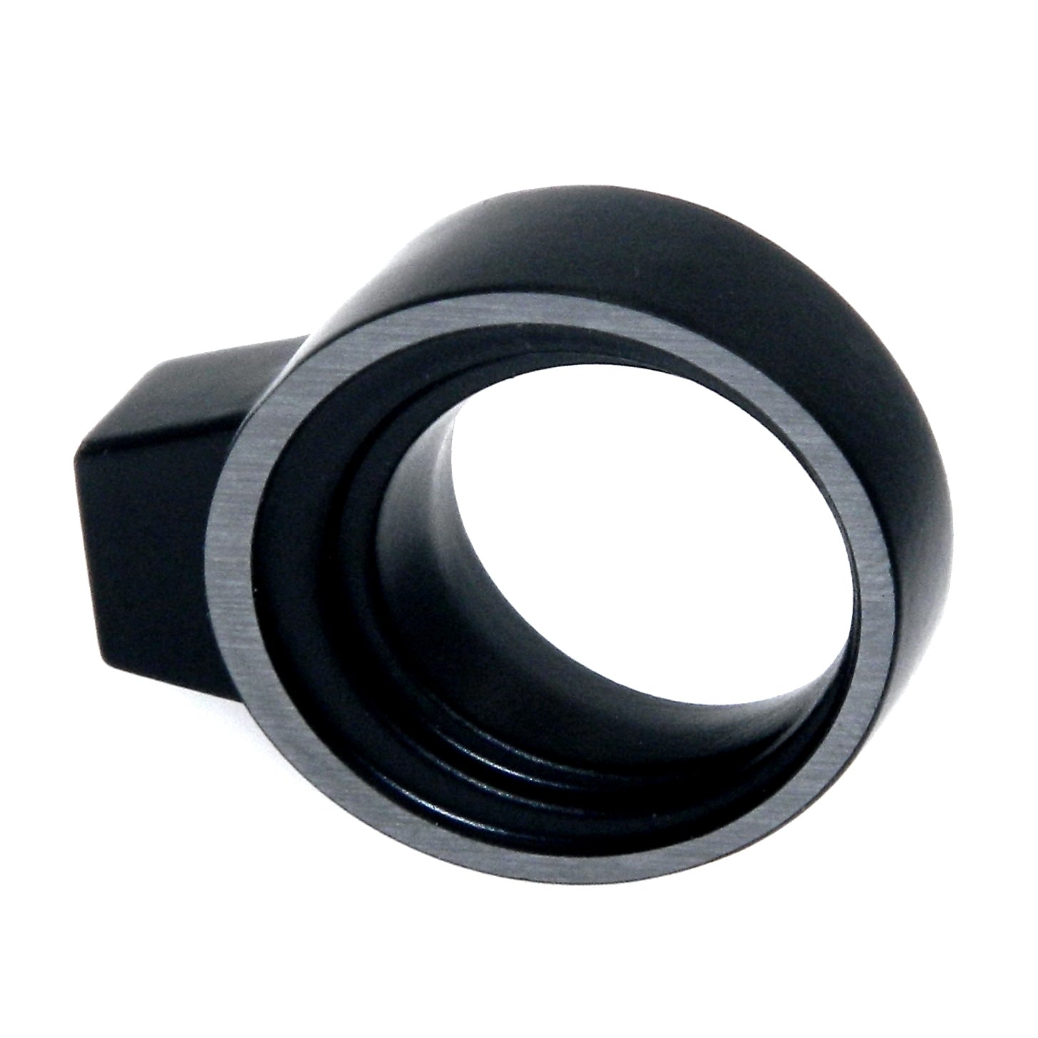 Amerock Sonara BP53045SBK - Tirador de anillo redondo negro plateado de 1.0 in