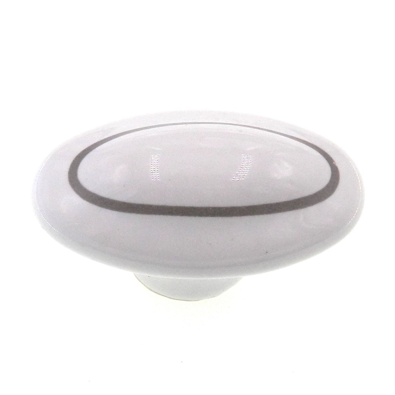 Amerock Ceramics White With Gray Circle 1 13/16" Cabinet Knob BP5314-GC