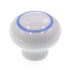 Amerock Ceramics 1 3/16" Round White Cabinet Knob with Blue Circle BP5321-BC