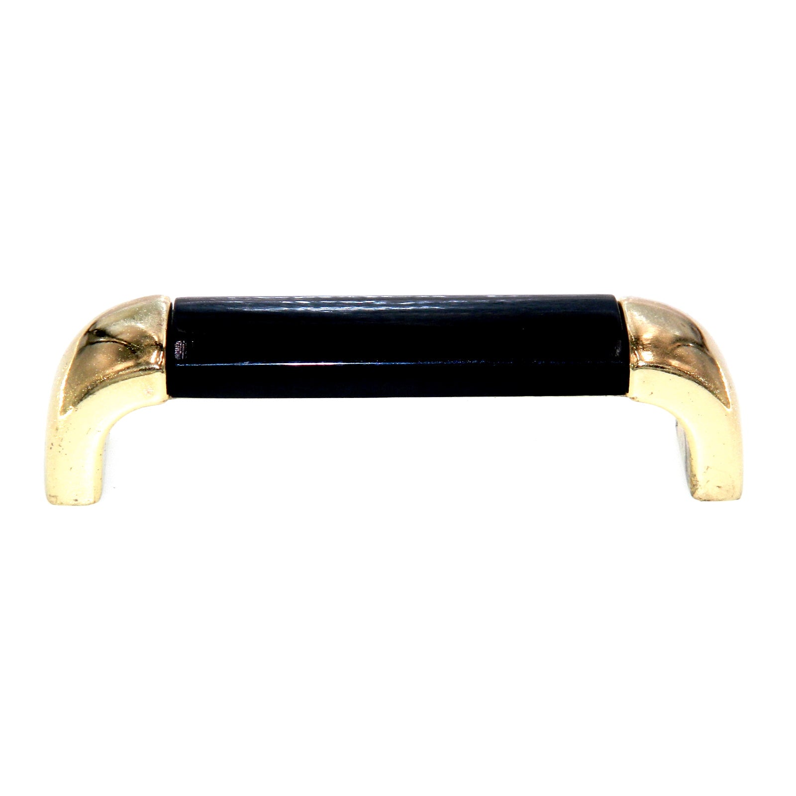 Amerock Metals Bright Brass and Black 3 3/4" (96mm)cc Cabinet Handle BP5525-BJ3
