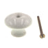 Pair of Amerock BP707-30 White 1 3/8" Ceramic Cabinet Knob Pulls with Brass Stem