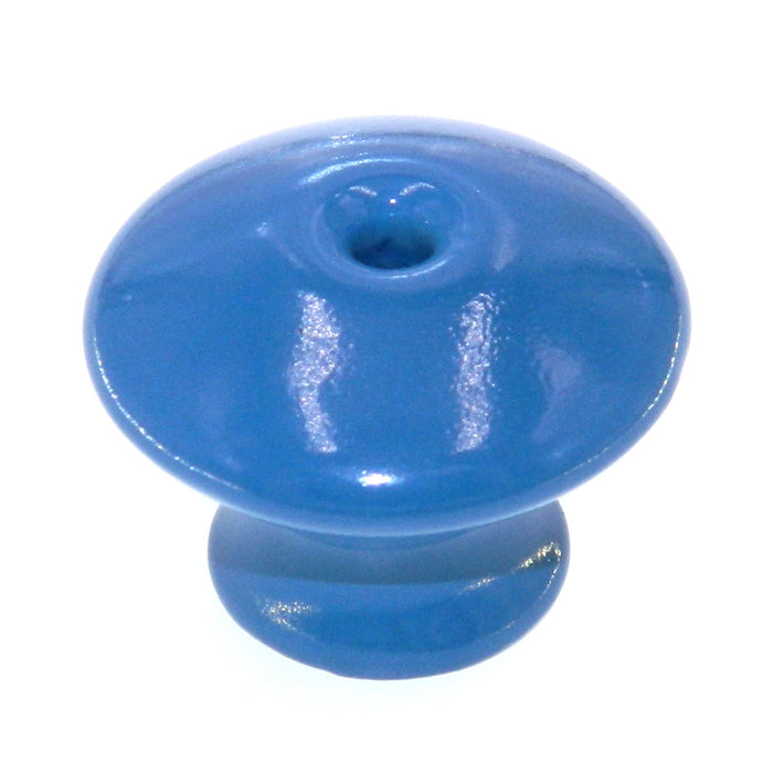 Vintage Amerock BP707-BL Blue 1 1/4" Ceramic Cabinet Knob with Brass Screw
