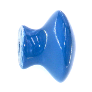Vintage Amerock BP707-BL Blue 1 1/4" Ceramic Cabinet Knob with Brass Screw