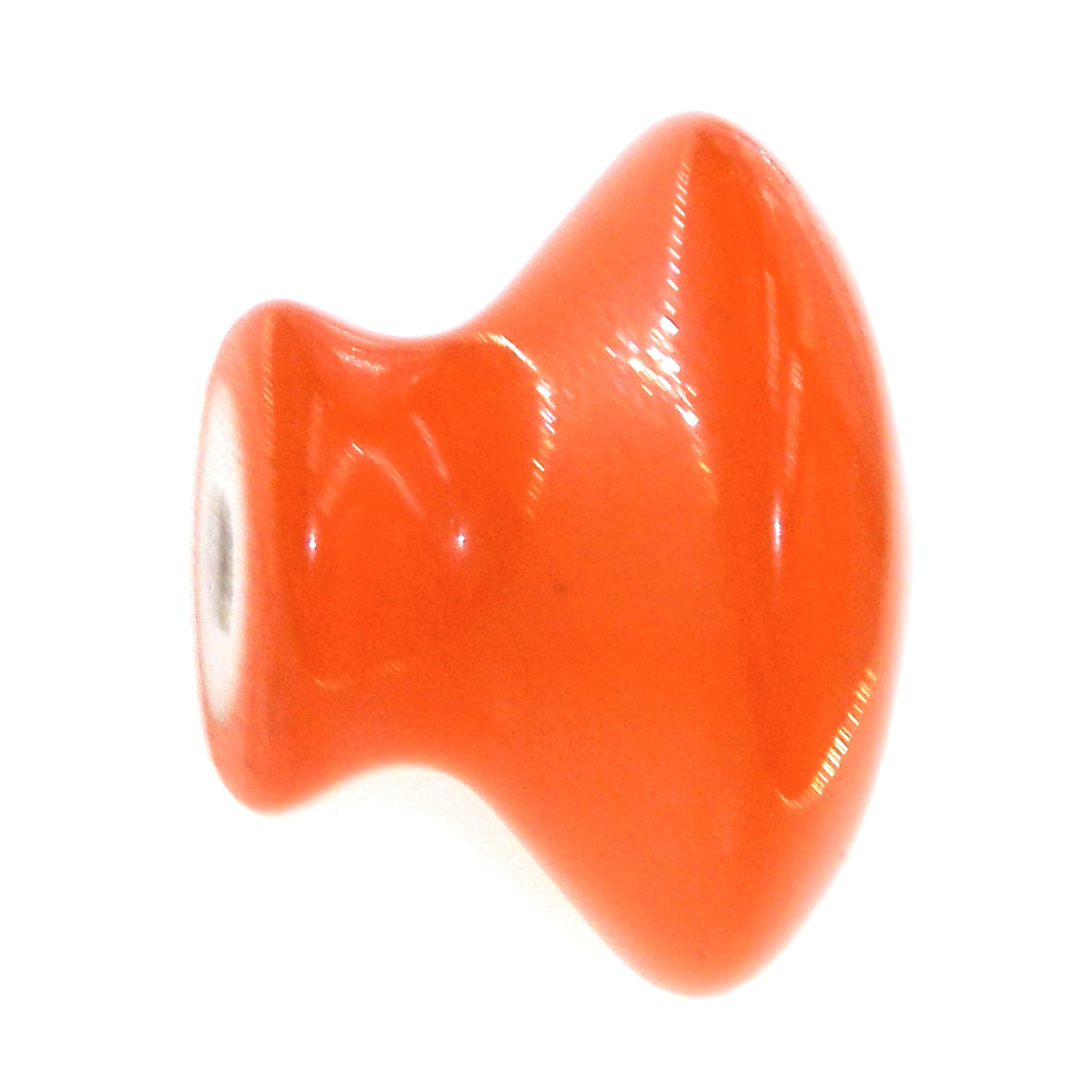 Vintage Amerock BP707-OR Orange 1 1/4" Ceramic Cabinet Knob with Brass Screw