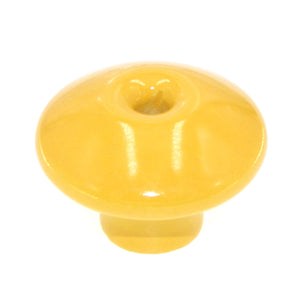 Vintage Amerock BP707-YL Yellow 1 1/4" Ceramic Cabinet Knob with Brass Screw