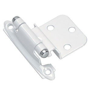 Pair of Amerock White Self-Closing 3/8" Inset Face Mount Cabinet Hinges BP7128-W