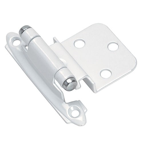 Pair of Amerock White Self-Closing 3/8" Inset Face Mount Cabinet Hinges BP7128-W
