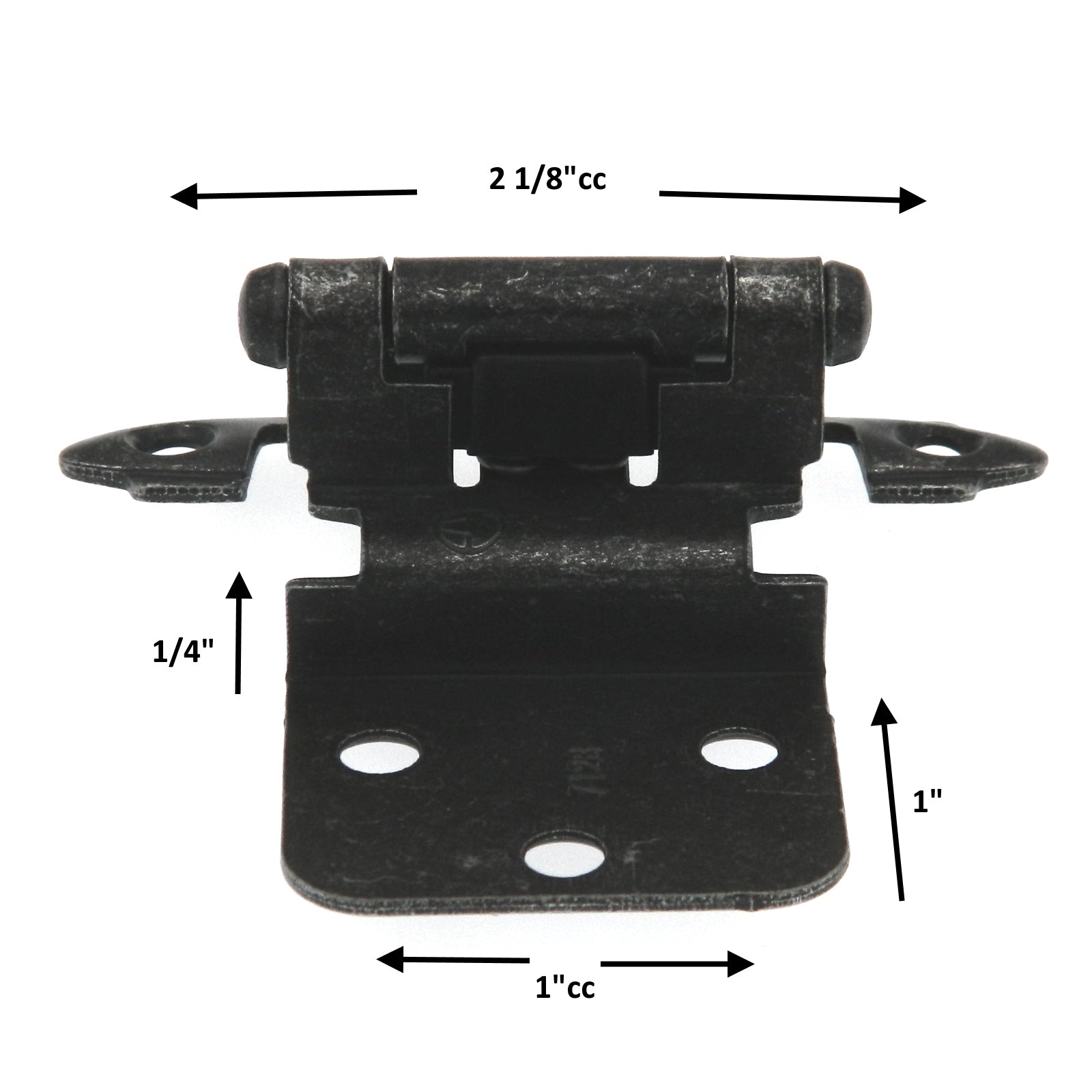 Par de bisagras para gabinete de montaje frontal empotradas de 3/8" con cierre automático Amerock BP7128-W, color blanco