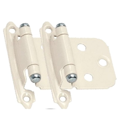 Pair of Amerock BP7139-A Almond, Chrome Self-Closing Variable Overlay Hinges