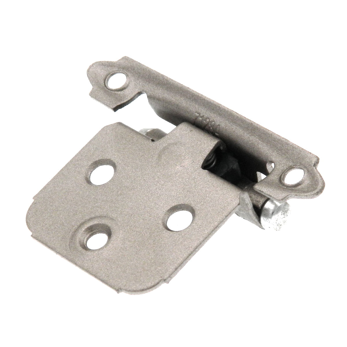 Par de bisagras superpuestas variables de montaje frontal con cierre automático plateadas Amerock BP7139-CP