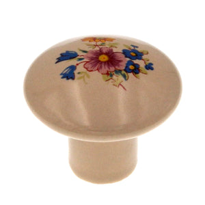 Amerock BP72002-FAM Almond, Floral Design 1 3/8" Mushroom Cabinet Knob Pulls