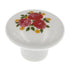 Amerock BP725A-CW3 1 3/8" White Ceramic Knob Pull with Pink Roses, Yellow Flowers