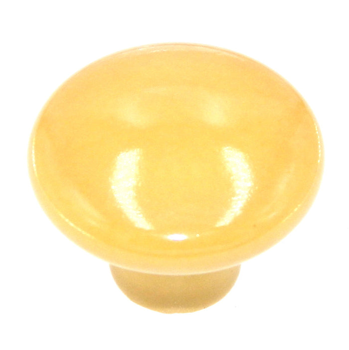 Vintage Amerock Ceramic Yellow 1 1/4" Round Cabinet Knob BP725A-HG