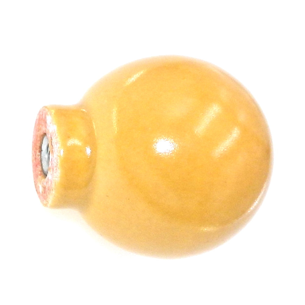 Vintage Amerock Ceramic Yellow 1 1/4" Round Cabinet Knob BP727A-HG