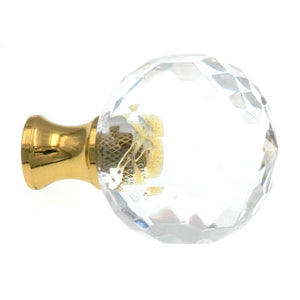 Amerock Traditional Classics Crystal Polished Brass 1 3/16" Round Cabinet Pull Knob BP731CS