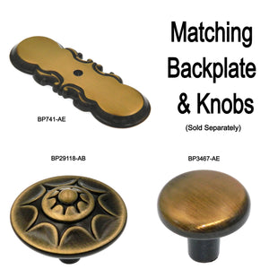 2 Pack Amerock BP741-AE Cabinet Knob Backplate in Antique English
