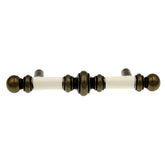 Amerock Charter BP746-CW 1-1/4" Cabinet Knob – Antique Brass With White Ceramic Center