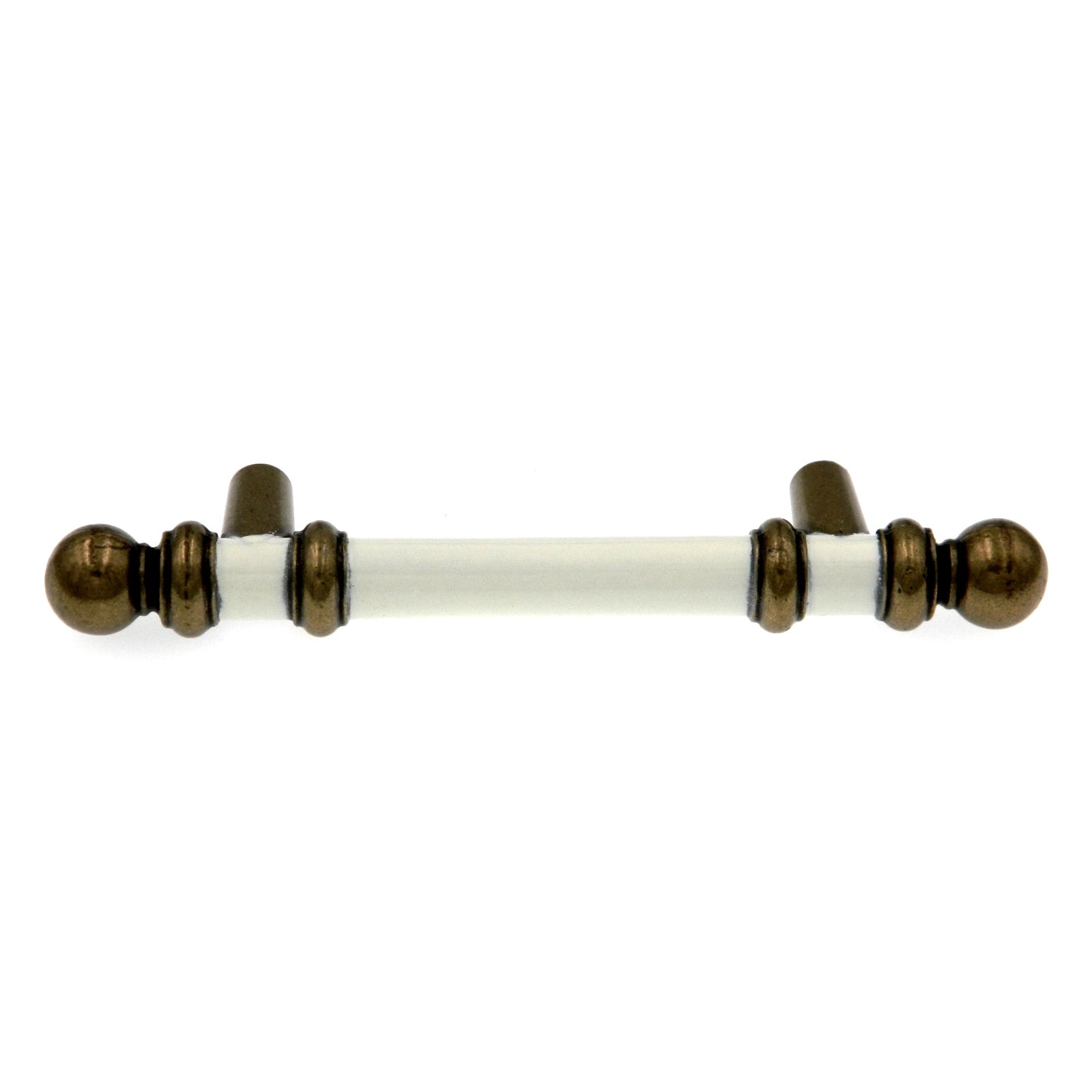 Amerock BP743-CW Antique Brass, White Center 3"cc Cabinet Handle Bar Pulls