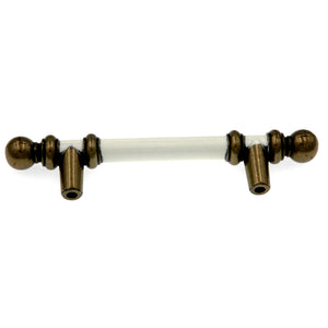 Amerock BP743-CW Antique Brass, White Center 3"cc Cabinet Handle Bar Pulls