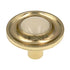 Amerock BP755-3A Pomo para gabinete de latón pulido de 1 1/4" con centro de cerámica color almendra