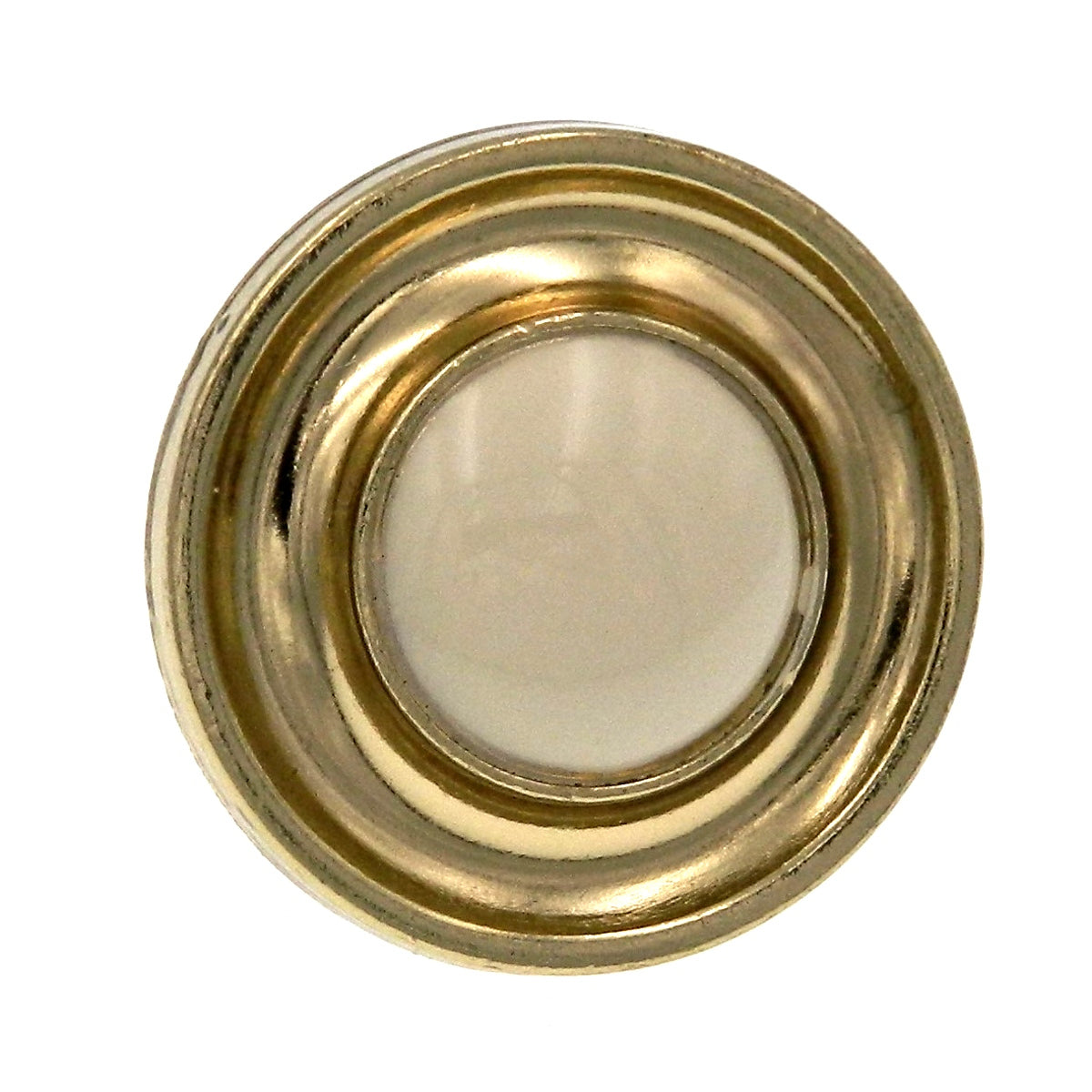 Amerock BP755-3A Pomo para gabinete de latón pulido de 1 1/4 pulgadas, centro de almendra, paquete de 10
