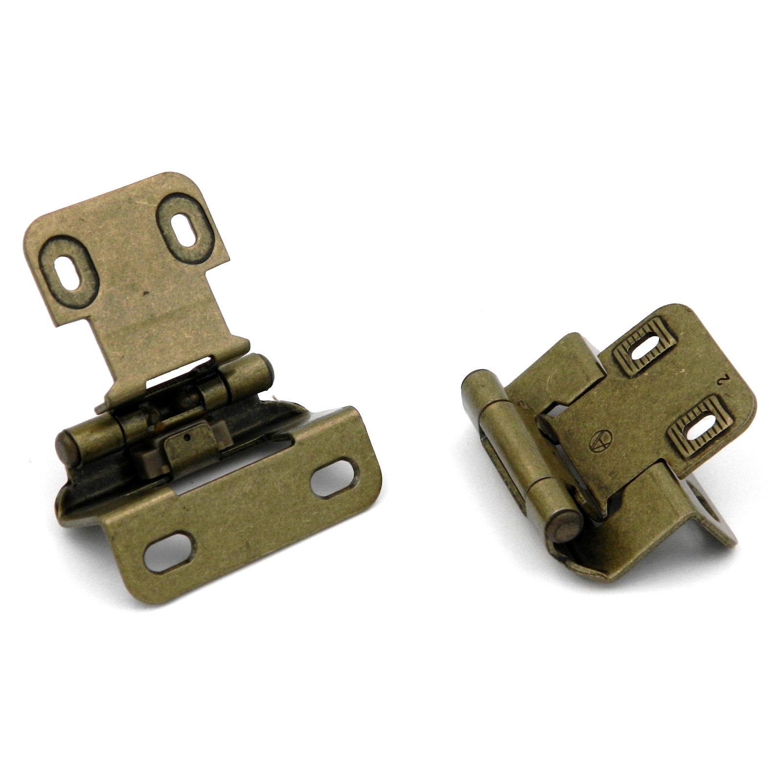 Par de bisagras de gabinete superpuestas de 1/2" con cierre automático Amerock LD7552-BB