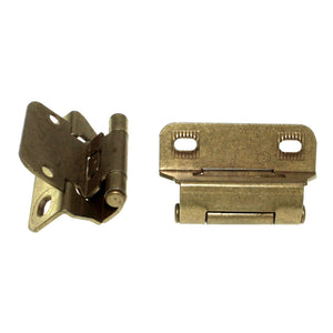 Pair Amerock Burnished Brass 1/4" Overlay Two Hole Partial Wrap Hinges BP7553-BB
