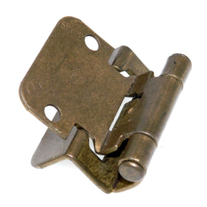 Pair Amerock Burnished Brass Partial Wrap Hinges 1/4" Overlay BP7553-BB