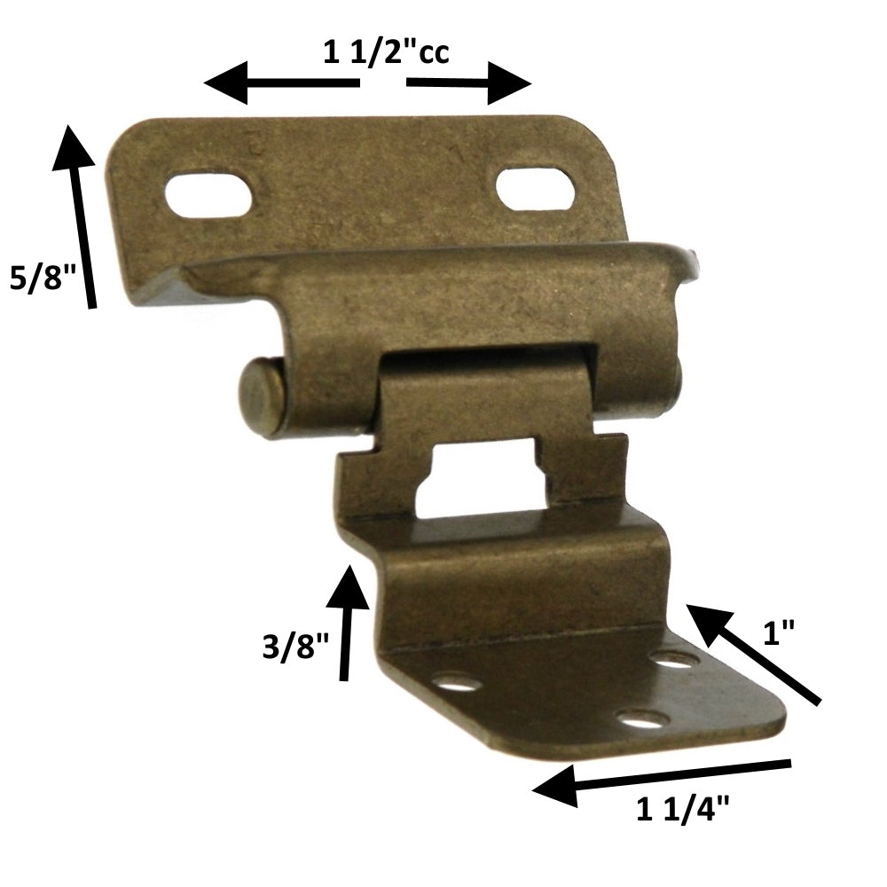 Par Amerock BP7565-G10 bisagras de níquel satinado con cierre automático y envoltura parcial de 3/8"