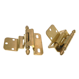 Amerock Sterling Brass Partial Wrap Hinges 3/8" Inset Self-Closing BP7565T2-O74