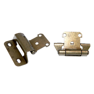 Amerock Burnished Brass Partial Wrap Hinges 1/4" Overlay Self-Closing BP7566-BB