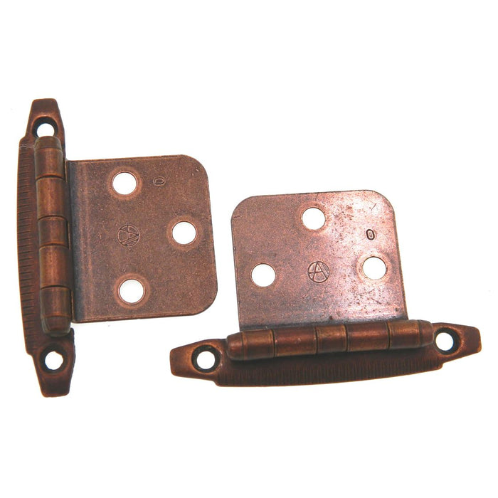 Pair Amerock Antique Copper Variable Overlay Hinges Non Self-Closing BP7578-AC