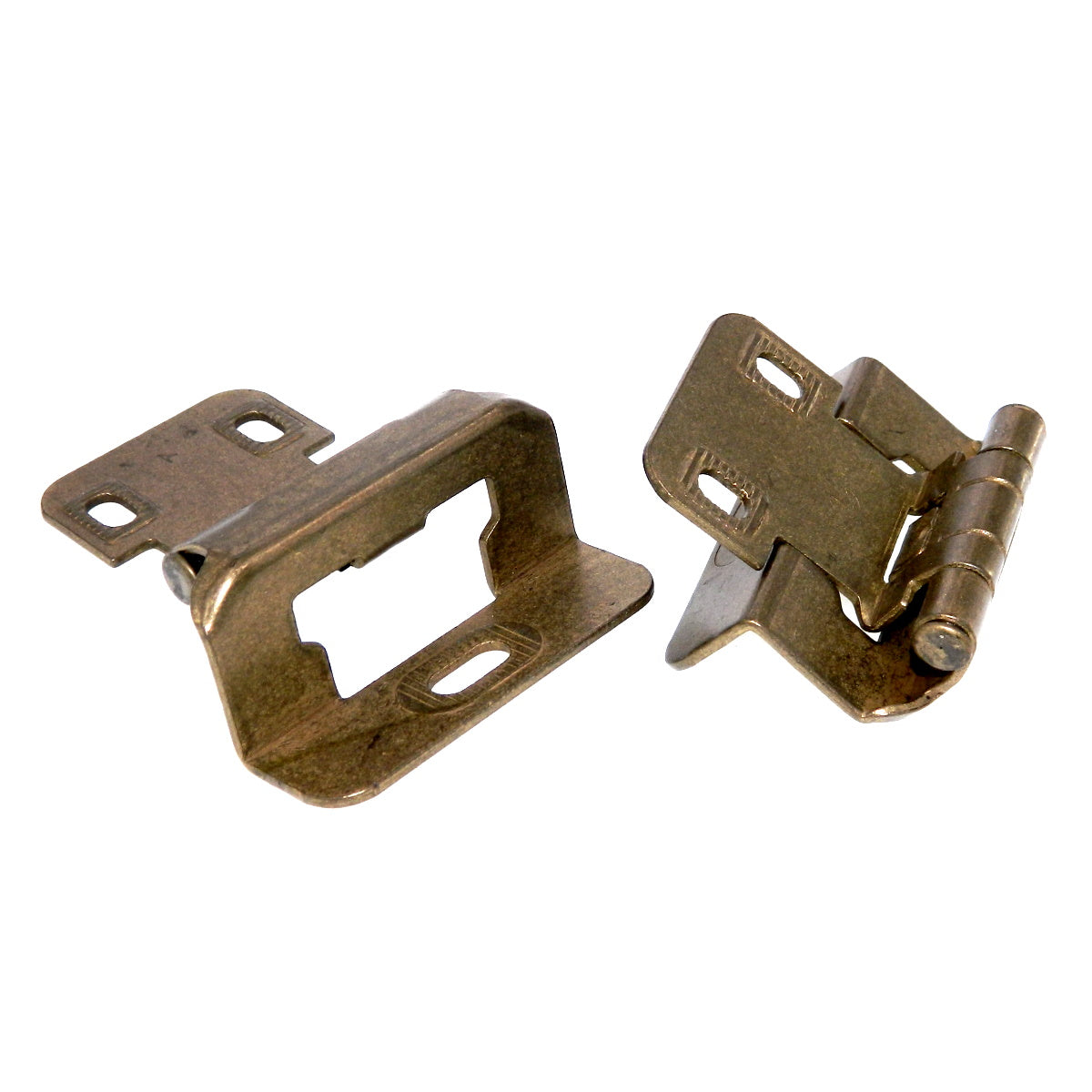 Amerock Burnished Brass Partial Wrap Hinges 1/2" Overlay Self-Closing BP7579-BB