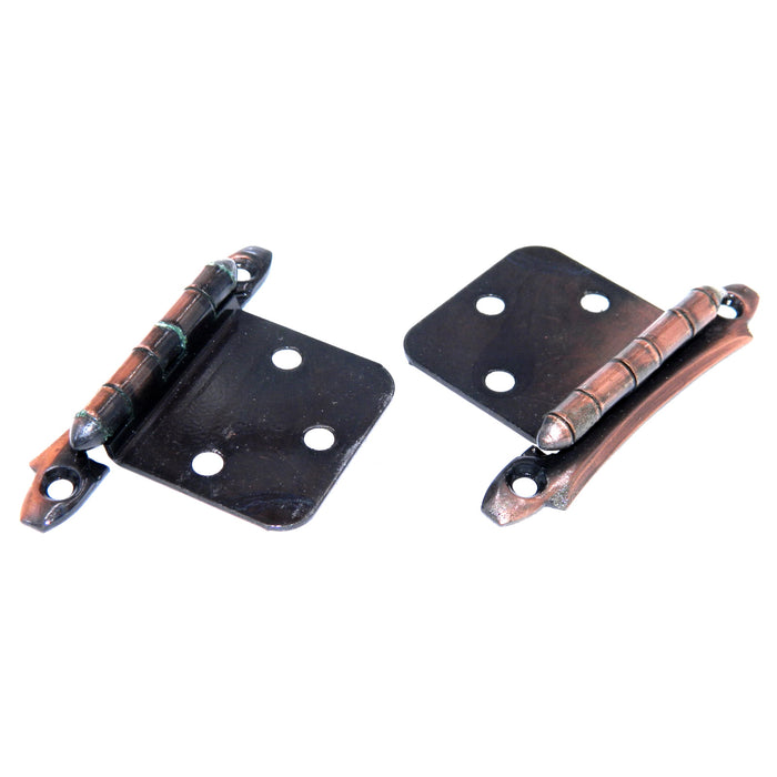 Pair Amerock Antique Copper Variable Overlay Hinges Non Self-Closing BP7580-AC