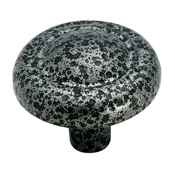 Amerock Rustic Finishes 1 1/4" Hammered Black Round Cabinet Knob BP76202-HB