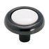 Amerock BP76244-BNW Pomo para gabinete de níquel negro de 1 1/4 pulgadas con centro de cerámica blanca