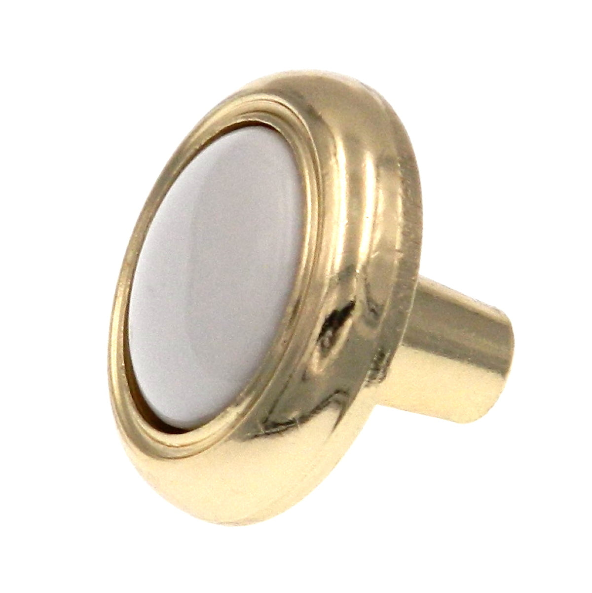 8 Pack Amerock BP76244-W3 Bright Brass Cabinet Knob w/White Ceramic Center