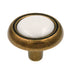 Amerock Allison Antique Brass White Ceramic Center 1 1/4" Flower Cabinet Pull Knob BP76244WB