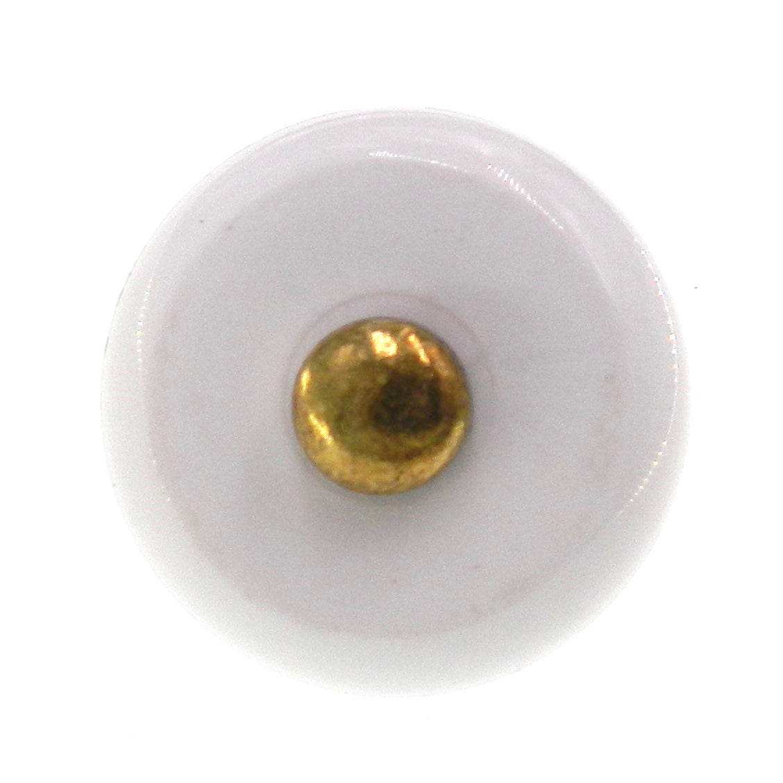 Amerock Allison Polished Brass, White Center 1 3/16" Cabinet Knob BP76268-WH3