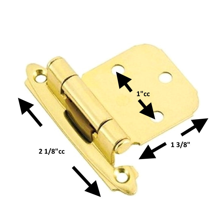 Par de bisagras superpuestas variables de montaje frontal cromadas con cierre automático Amerock BP7629-26