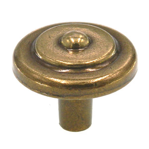 Vintage National Lock French Gilt 1 1/4" Round Cabinet Knob 6297-5A F0-3901-001
