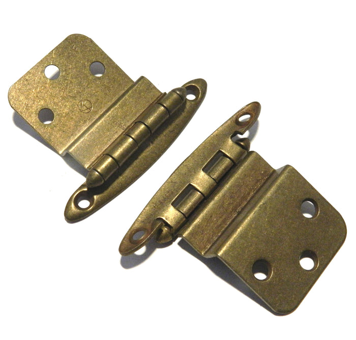 Pair of Amerock Burnished Brass 3/8" Inset Hinges Non Self-Closing BP7636-BB