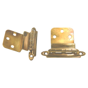 Pair of Amerock Polished Brass 3/8" Inset Hinges Non Self-Closing BP7638-3