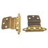 Pair of Amerock Polished Brass 3/8" Inset Hinges Non Self-Closing BP7638-3