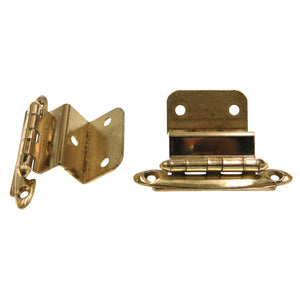Pair of Amerock Polished Brass 5/8" Inset Hinges Non Self-Closing BP7658-3