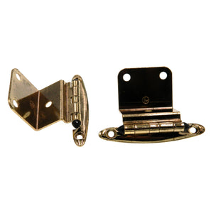 Pair of Amerock Polished Brass Black Full Inset Hinges For Flush Doors BP7663-H